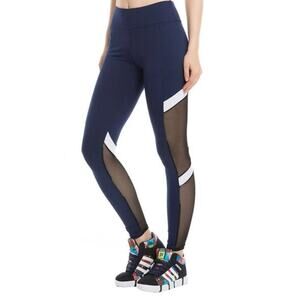 Blue and black Mesh Athletic leggings/ sz small